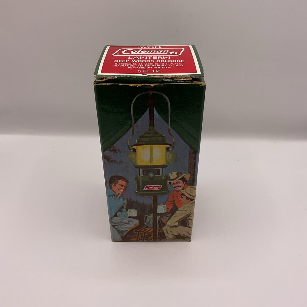 Avon Vintage 1970's Coleman Lantern Deep Woods‎ Empty Cologne Bottle & Box